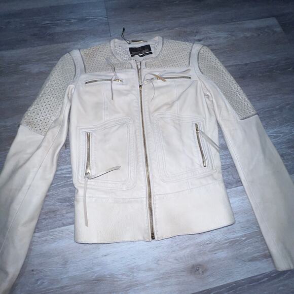 Roberto Cavalli Tan Leather Jacket Size 40 - Picture 10 of 10